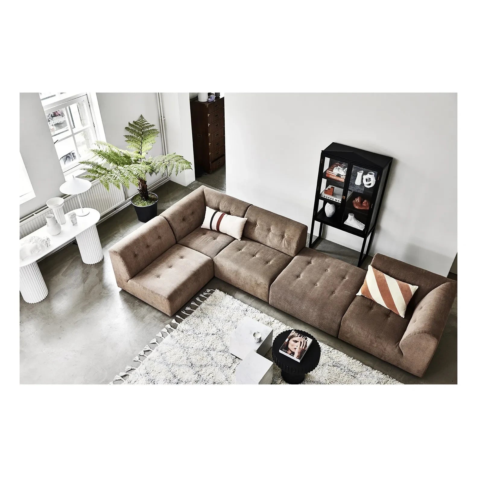 HKliving - Çizgili Kadife Yastık