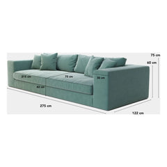 Panac Edition - Bellechasse 4 kişilik kanepe, pamuk ve keten - 275 cm | Perle