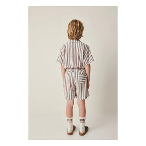 Tocoto Vintage - Keten Çizgili Gömlek | Kahverengi