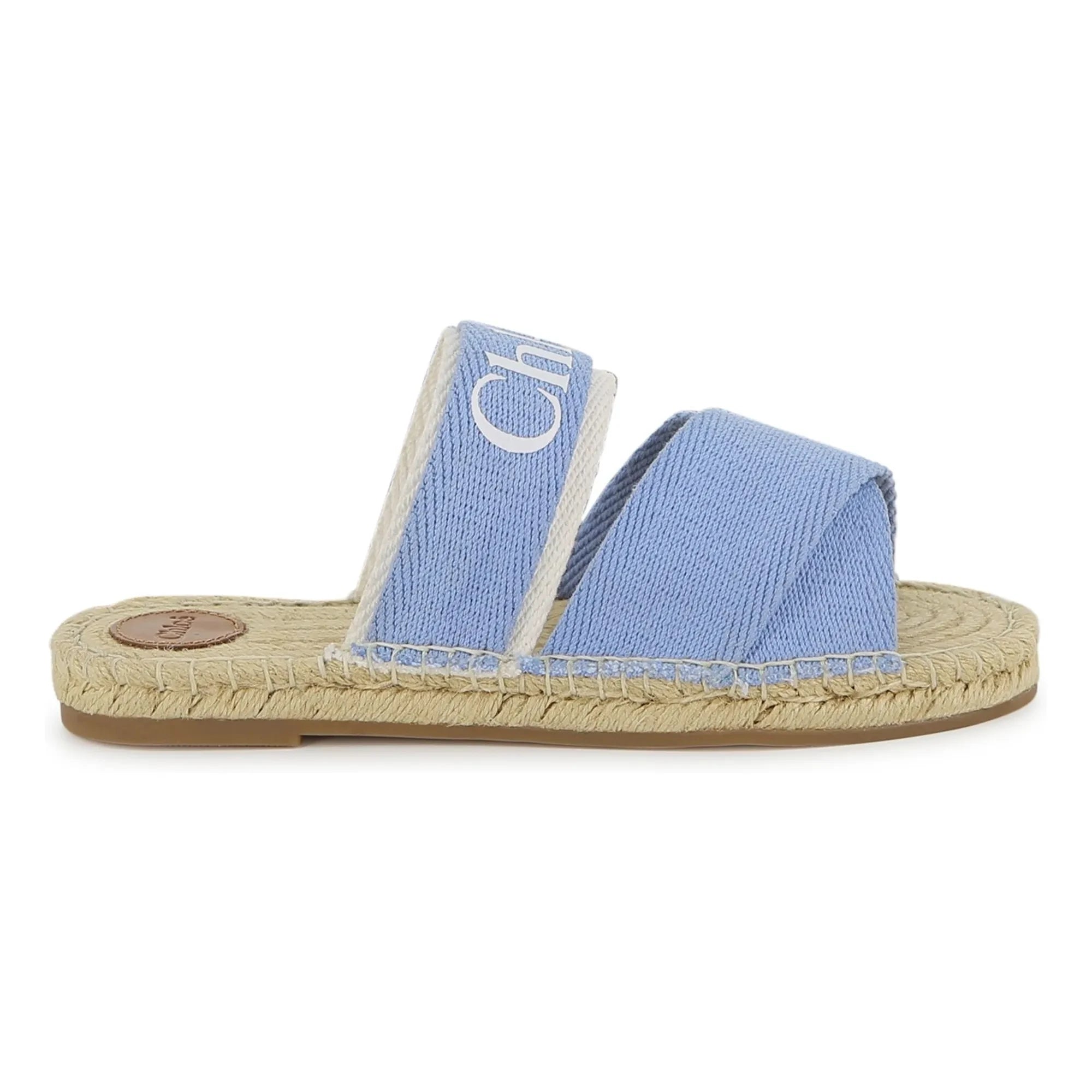 Chloé - Logo-Denim-Sandalen | Blau