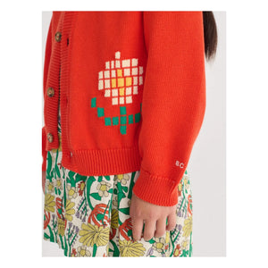 Bobo Choses - Bio-Baumwoll-Cardigan mit Gänseblümchen | Rot