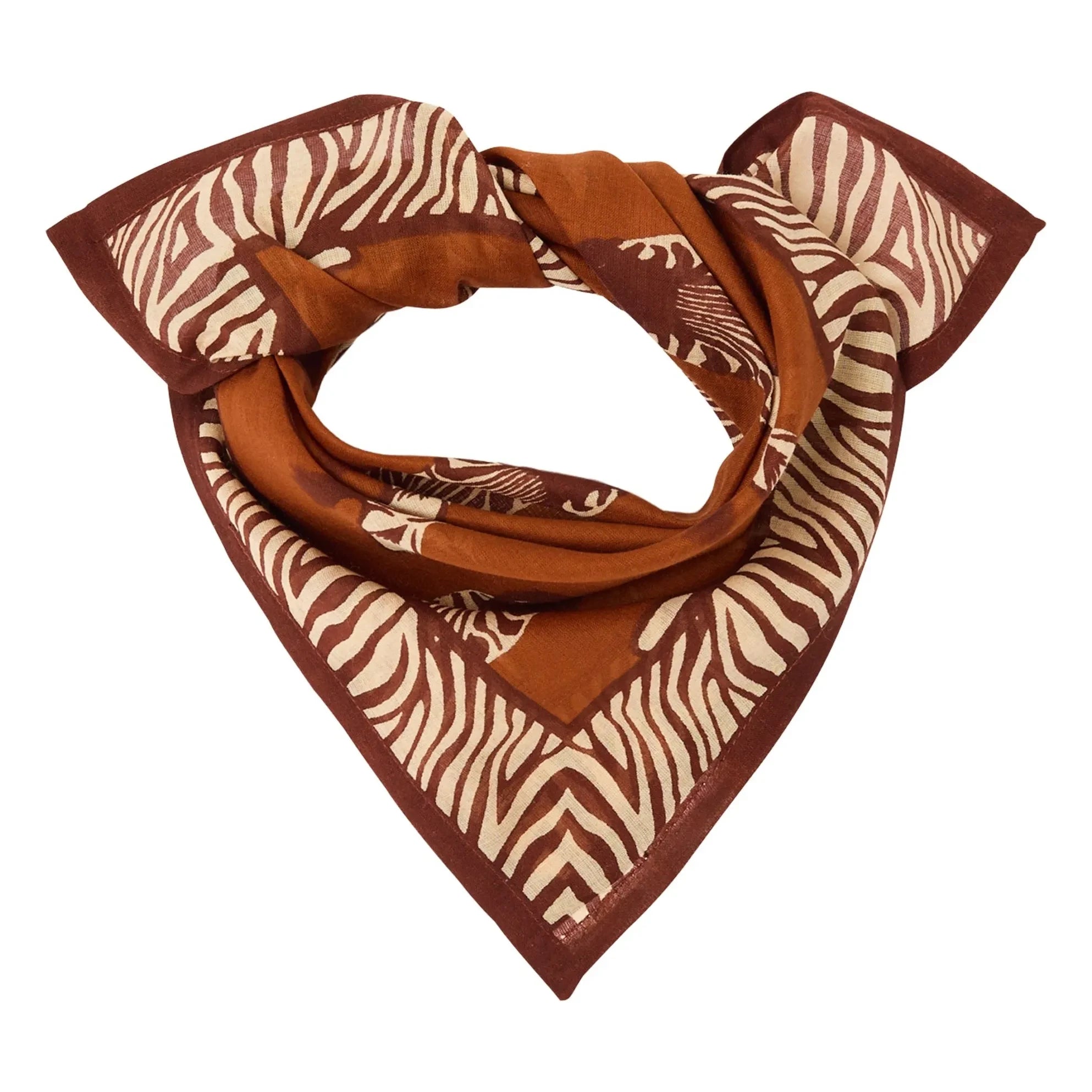 Apaches - Small Zebra Pattern Dupitta Shawl | Brown