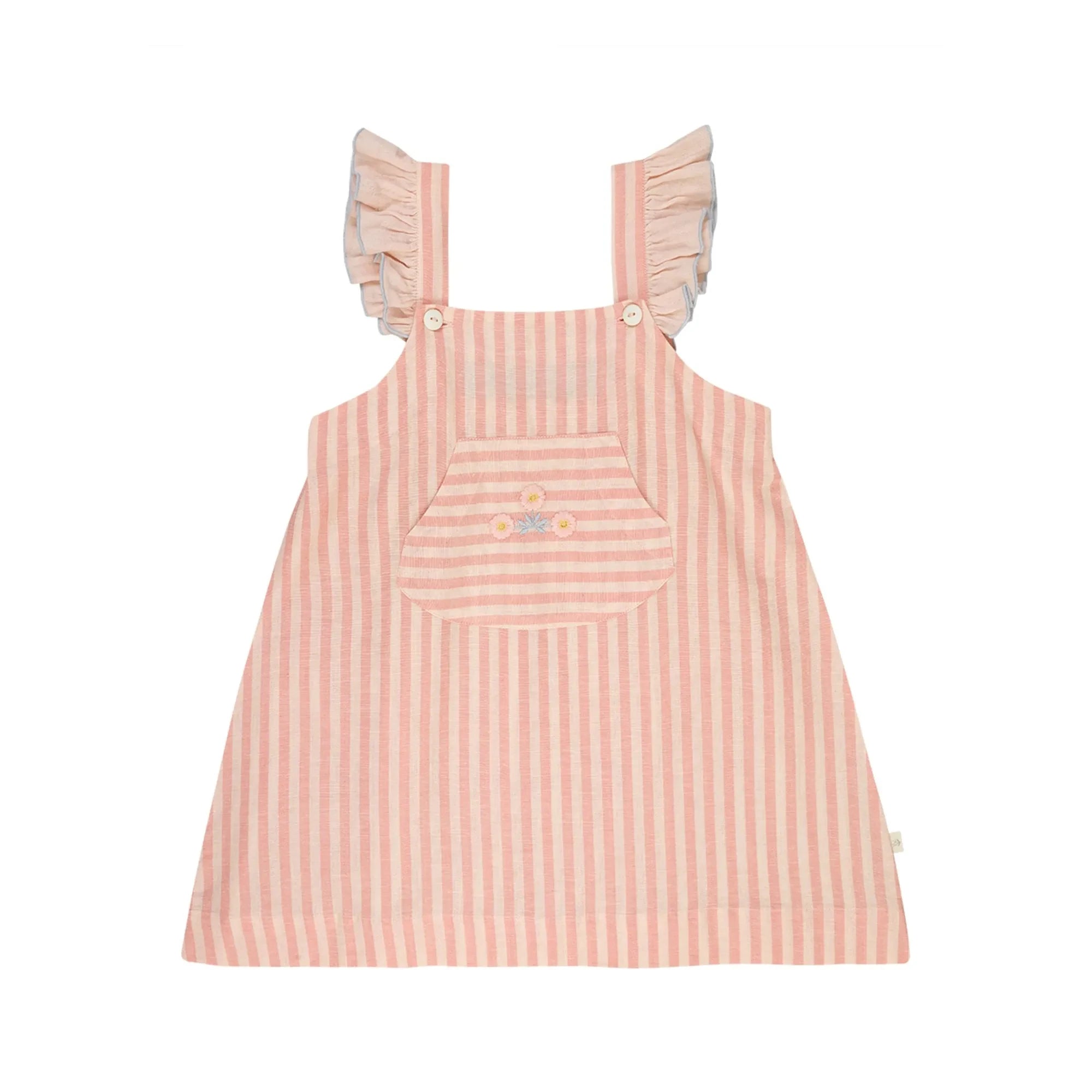 Lilinoa - Eve Striped Ruffle Dress | Blush