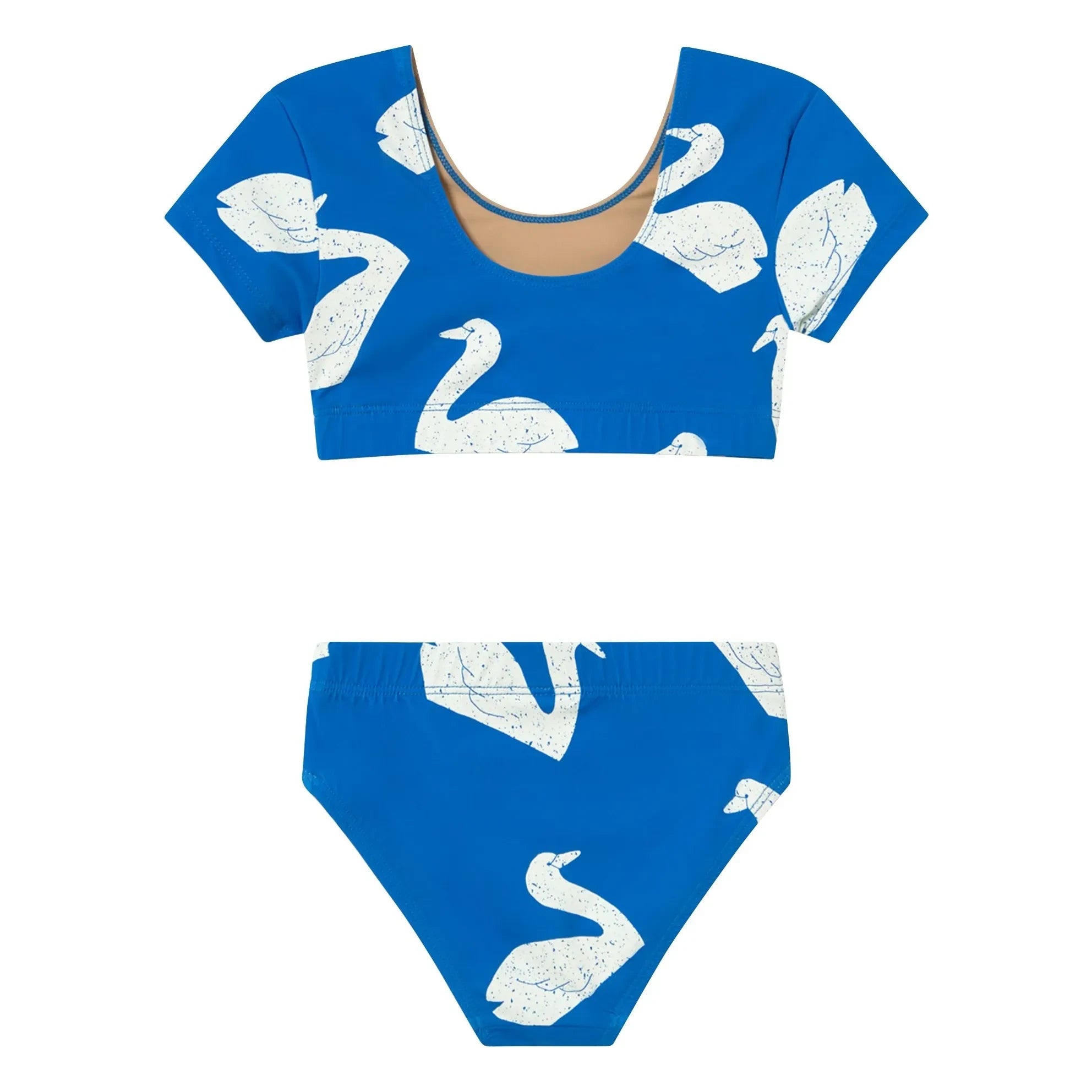 Tinycottons - Kurzarm-Badeanzug Schwäne | Blau