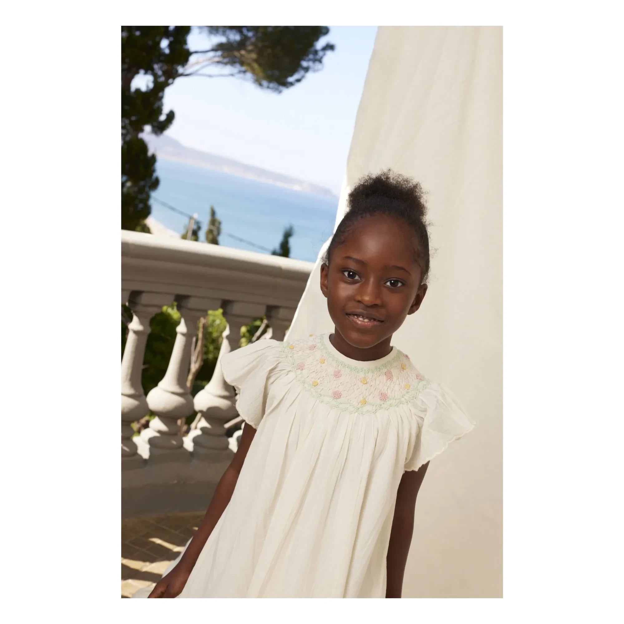 Bebe Organic - Luna Blumenkleid mit Rüschen | Ecru
