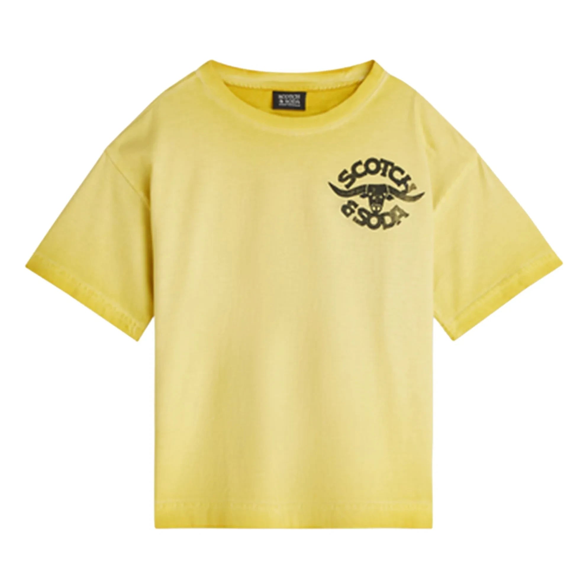 Scotch & Soda – Übergroßes T-Shirt mit Logo-Grafik | Gelb