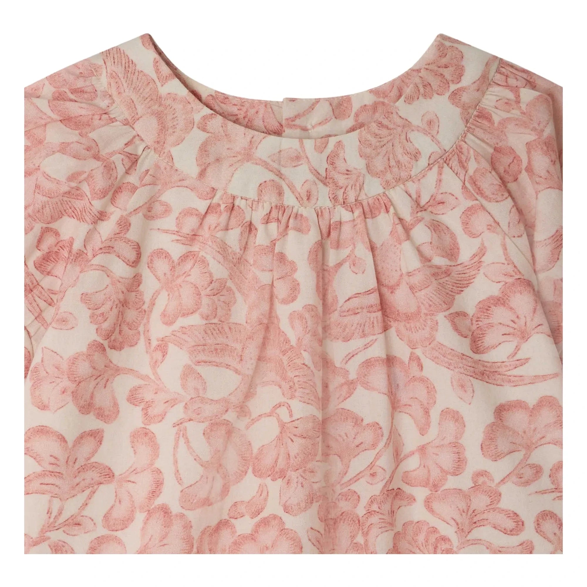 Bonpoint - Cachouli Fleurie Organik Pamuk Elbise | Toz pembe