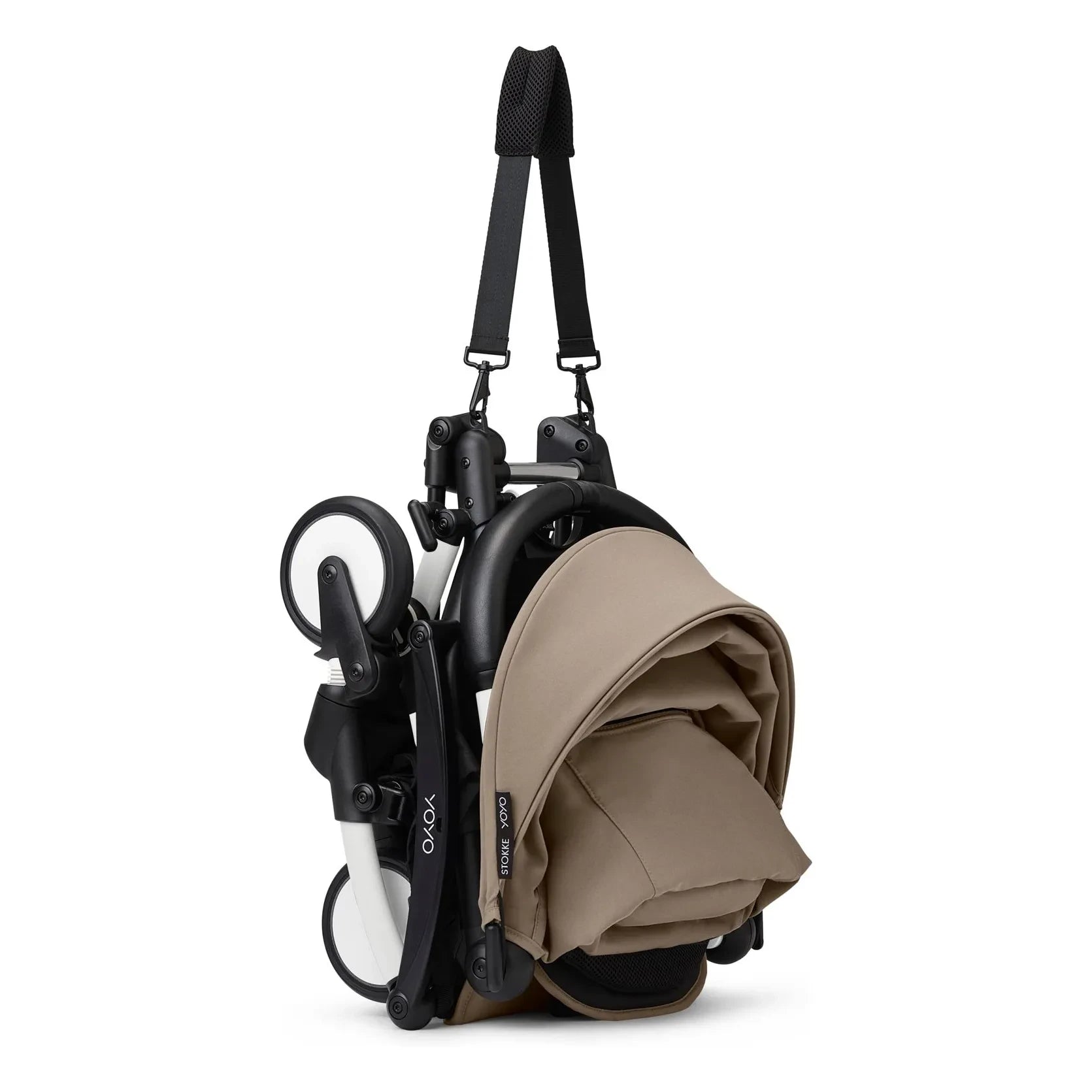Stokke® - YOYO³ komple bebek arabası 0+ ve 6+ Beyaz çerçeve | Toprak kahverengisi