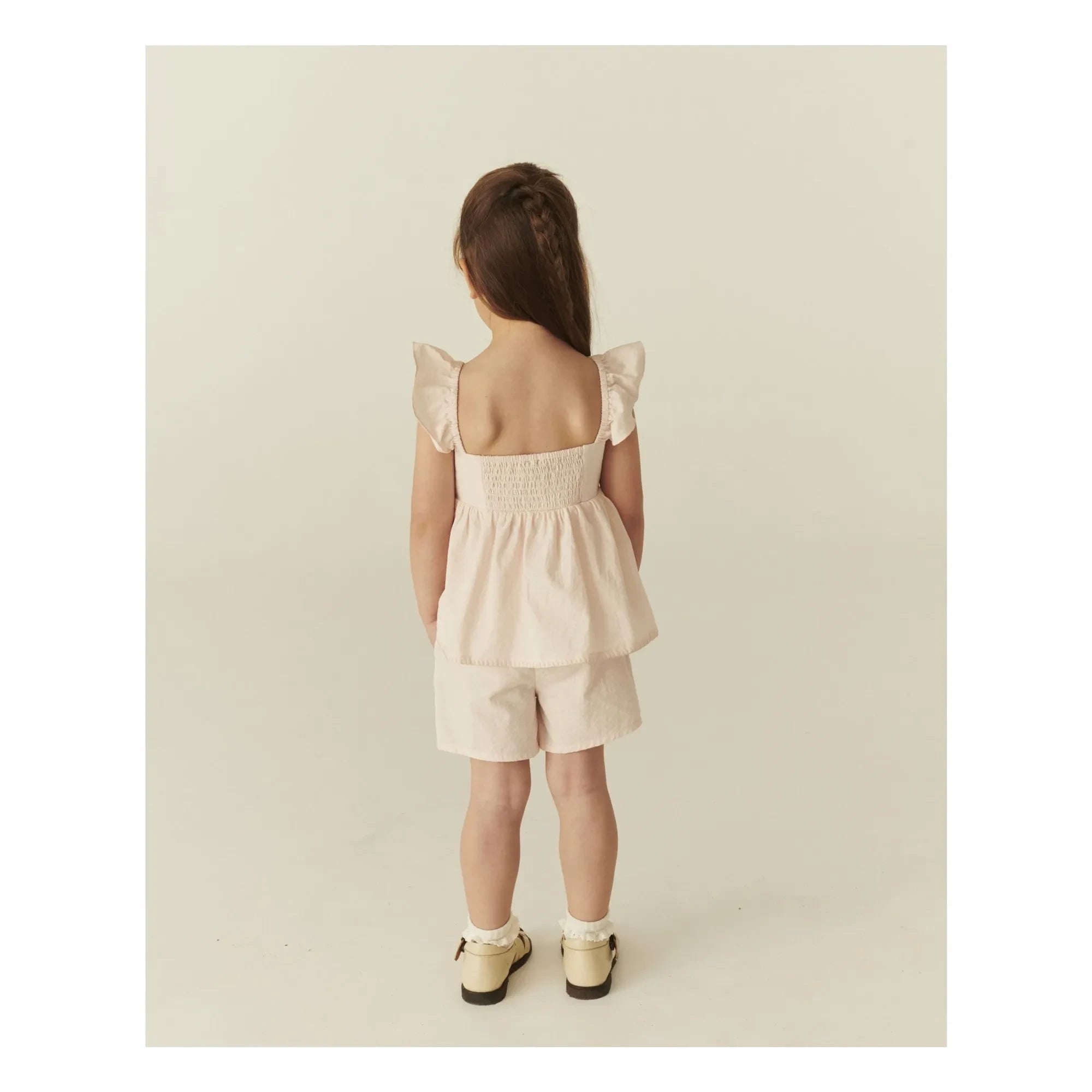 Copenhagen Colors - Organic Cotton Striped Summer Top and Shorts Set | Lychee Pink