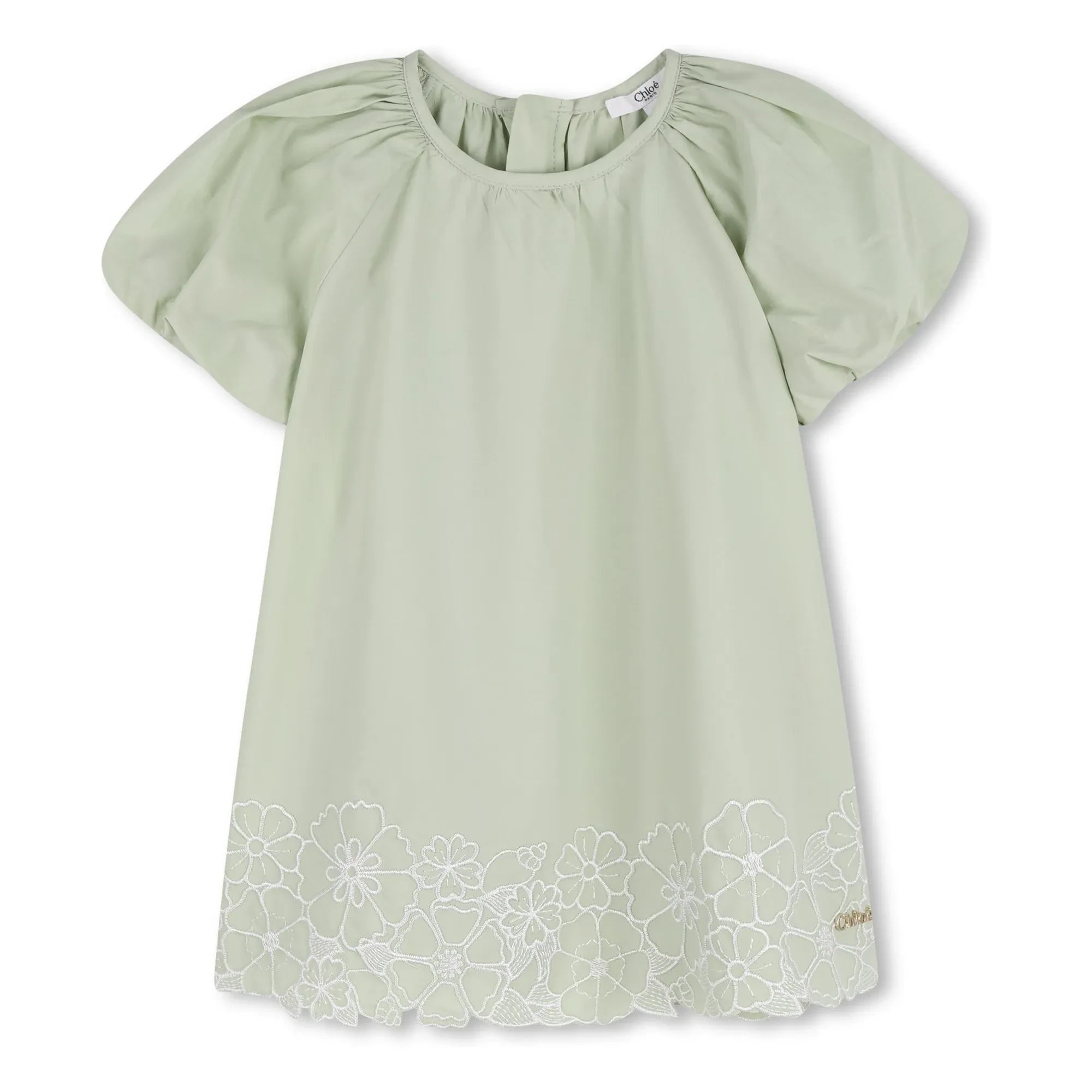 Chloé – Kleid aus Bio-Baumwollpopeline | Mintgrün