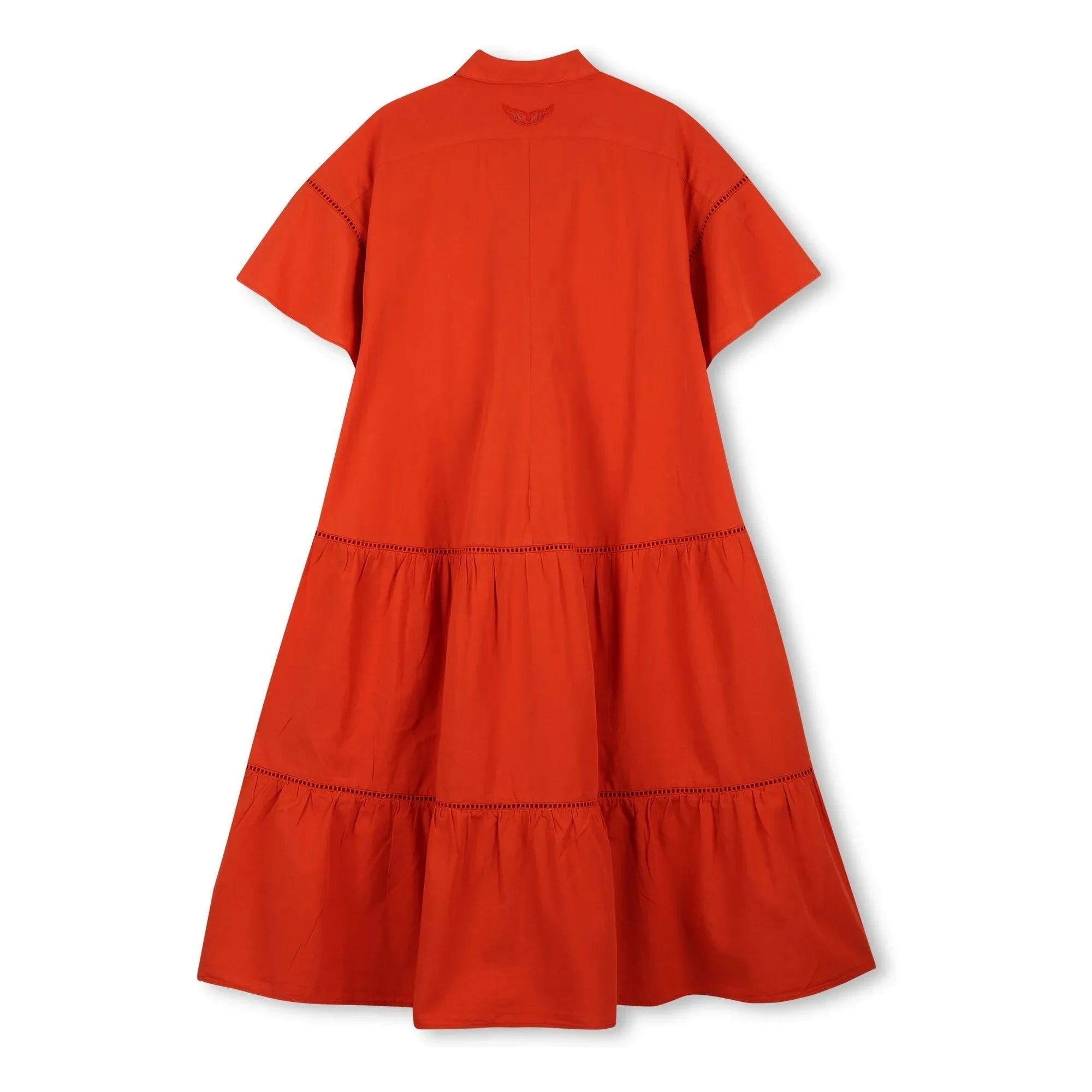 Zadig & Voltaire – Geknöpftes Rüschenkleid | Blutorange