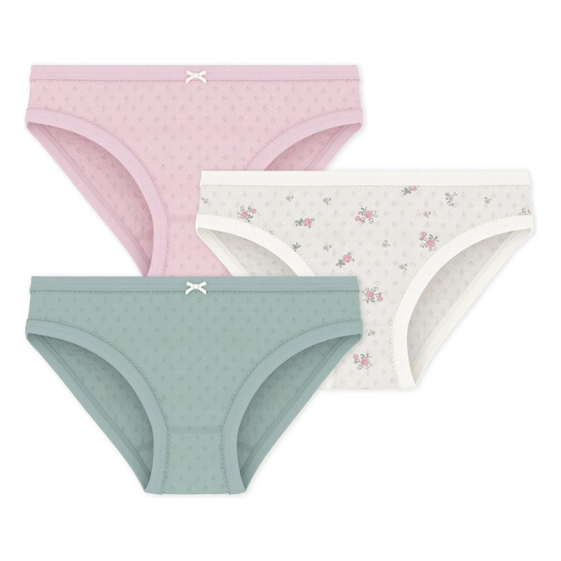 Petit Bateau - Batch 3 Açık İşlemeli Külot | Pembe