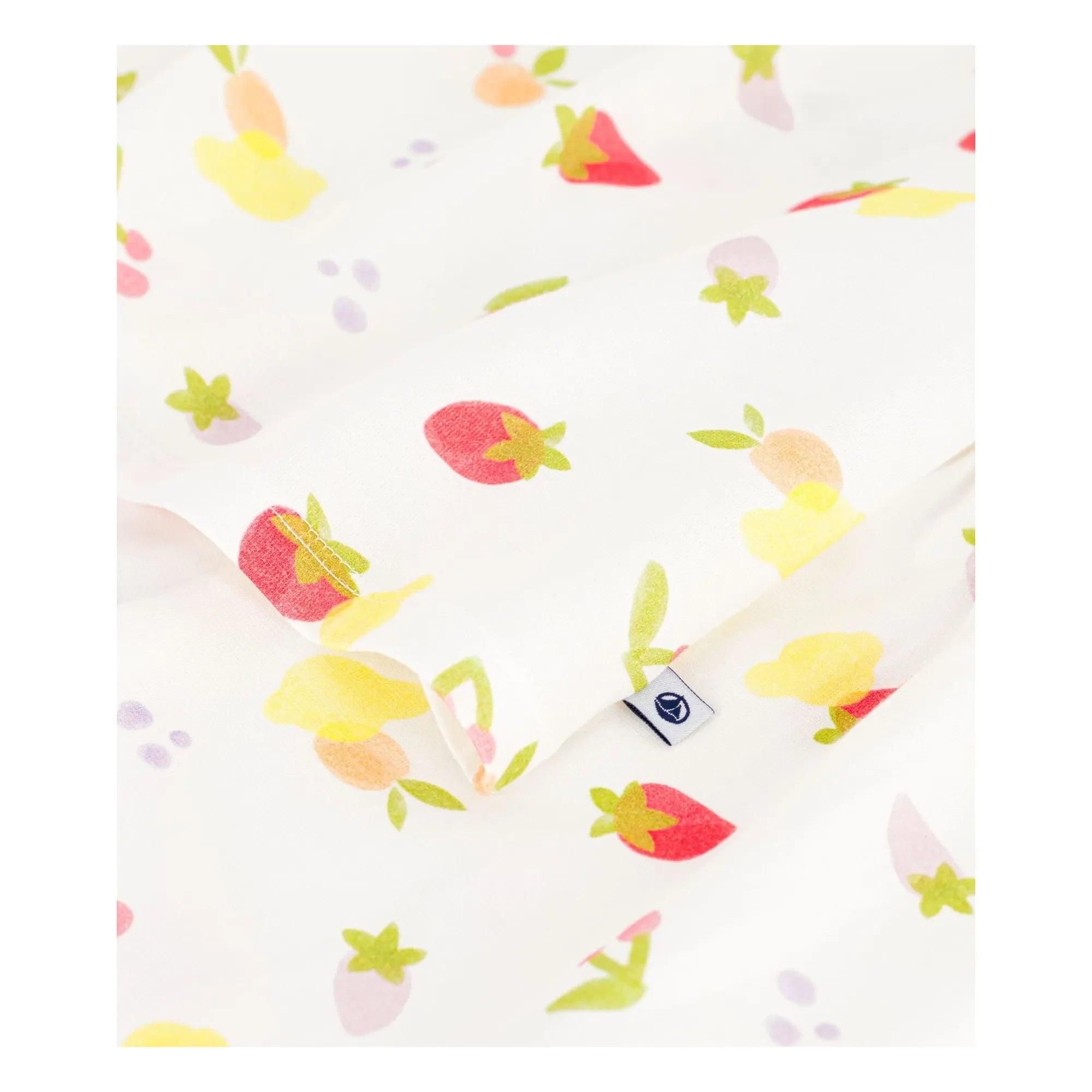 Petit Bateau - Organik Pamuklu Kısa Pijama - Meyveli | Ekru