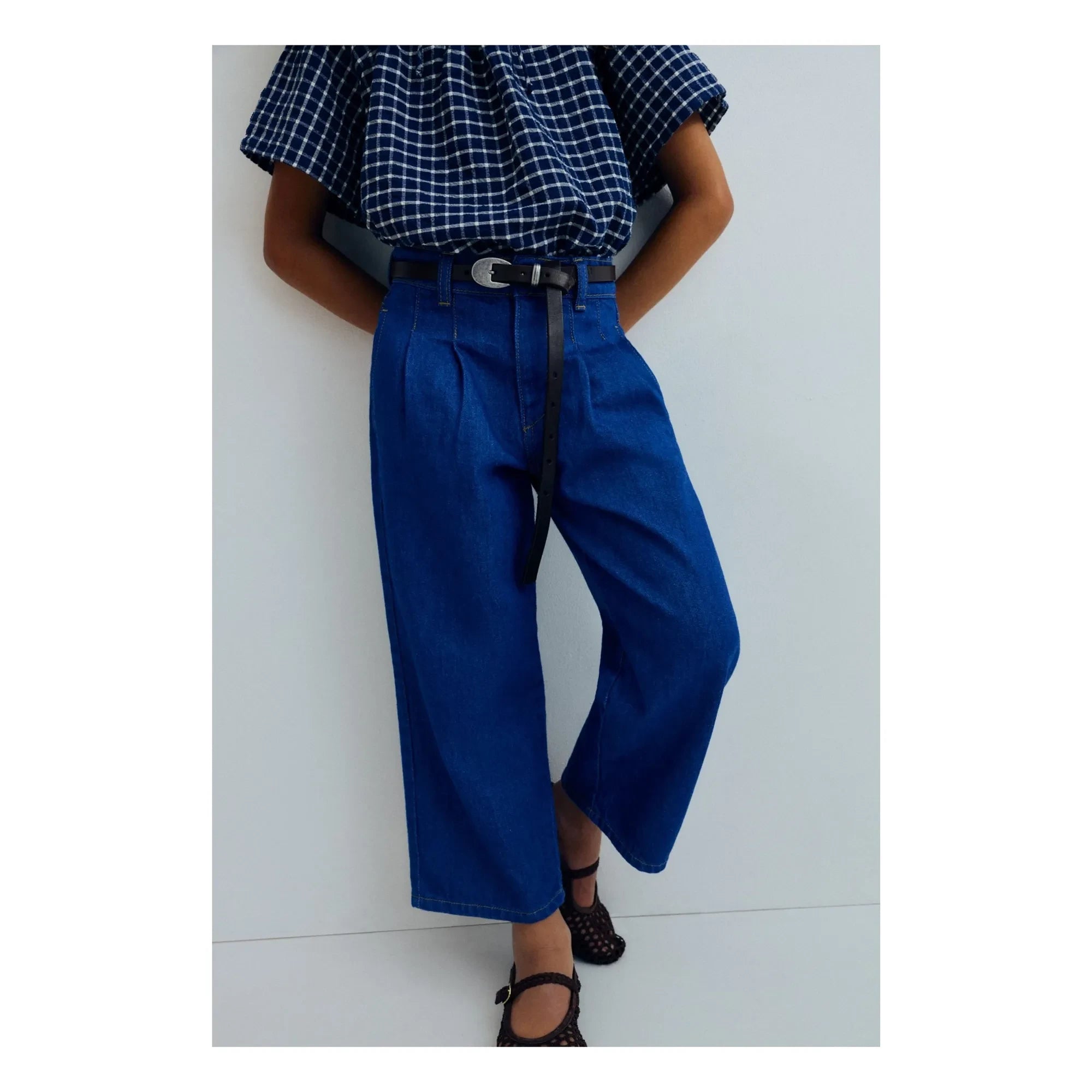 the new society - Blouse Jasmine Kareli | Koyu Mavi