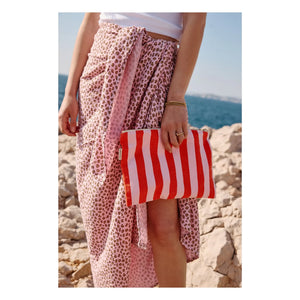 Rose in April - Lili Striped Portfolio Bag | Red