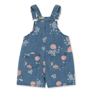 Konges Sløjd - Kurzer Latzrock Magot Denim Erdbeere Bio-Baumwolle | Blau