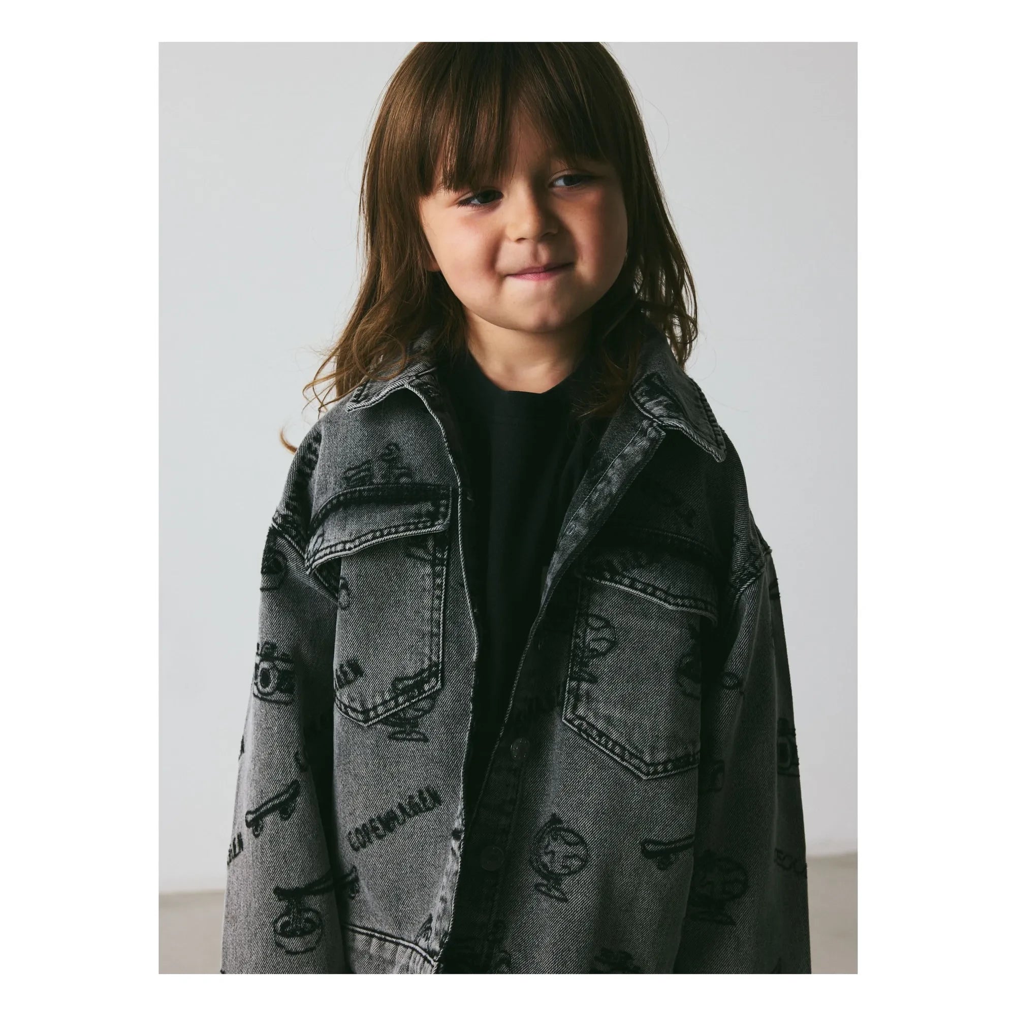 brunobruno nation - Lou Voyage Denim Bio-Baumwolljacke | Grau