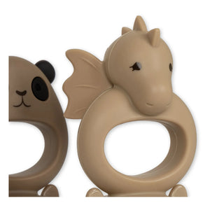 Konges Sløjd - Dragon/Panda emzikler - 2'li Set | Bej