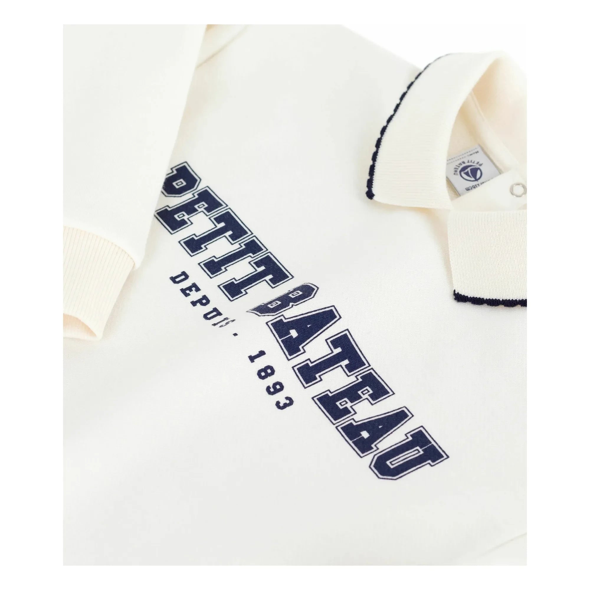 Petit Bateau - Petit Bateau Polo yaka sweatshirt | Ekru