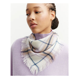 Bompard - Mini Carré Tartan Cashmere Scarf | Mauve