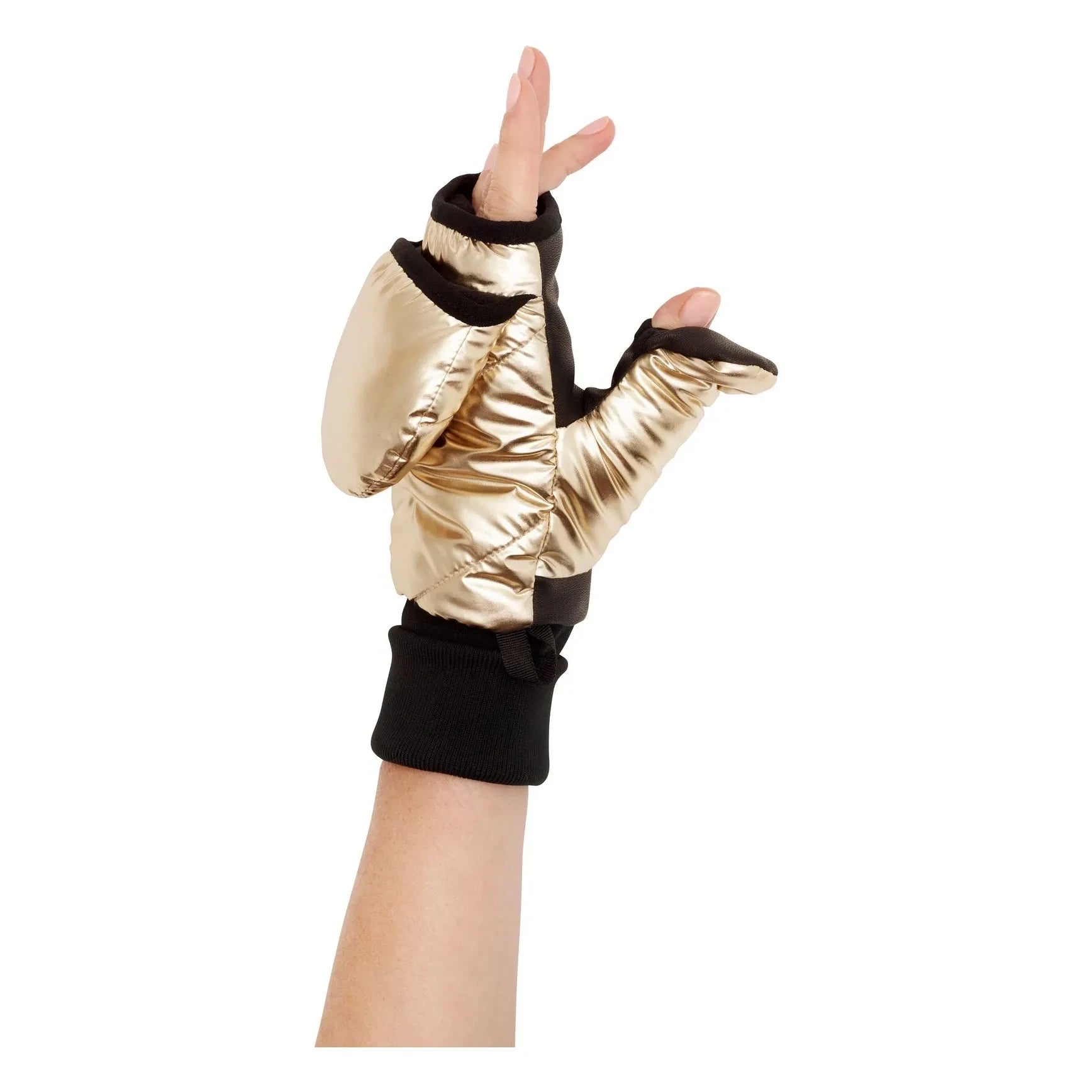 Fudoon - Convertible Metallic Gloves | Gold