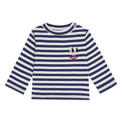 The Campamento - Smiley face striped T-shirt | Blue