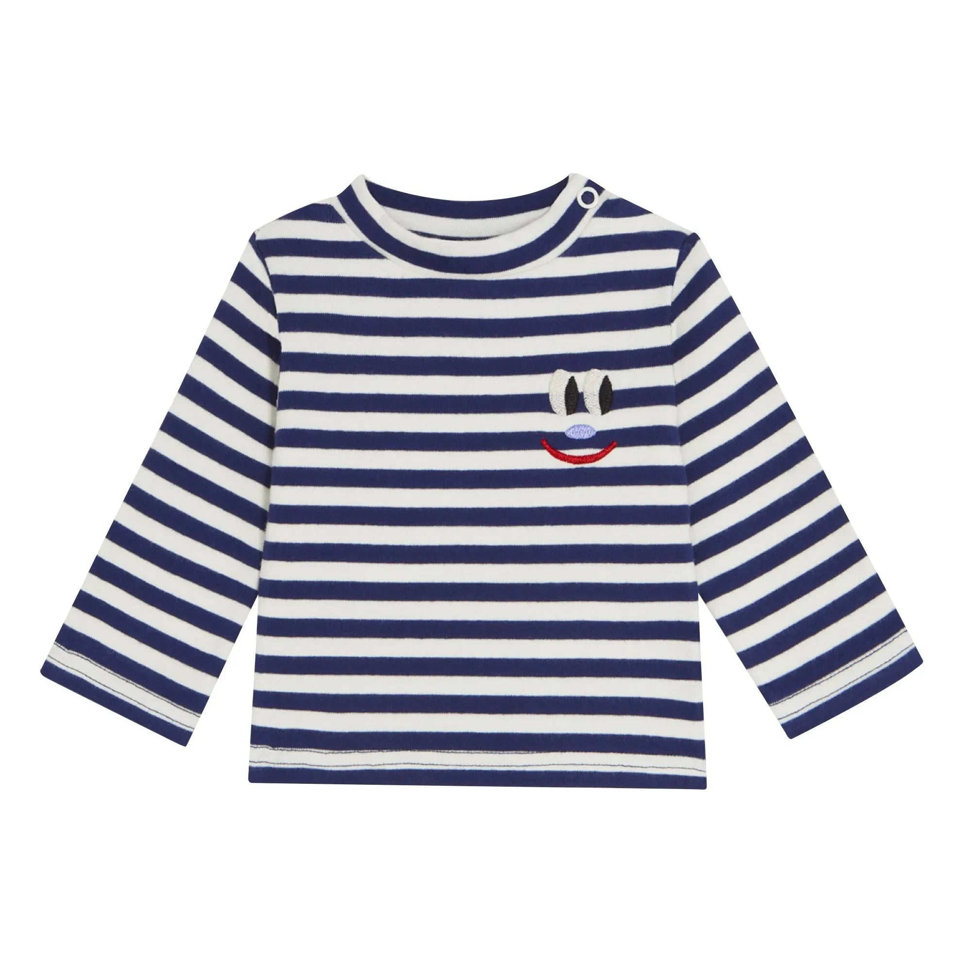 The Campamento - Smiley face striped T-shirt | Blue