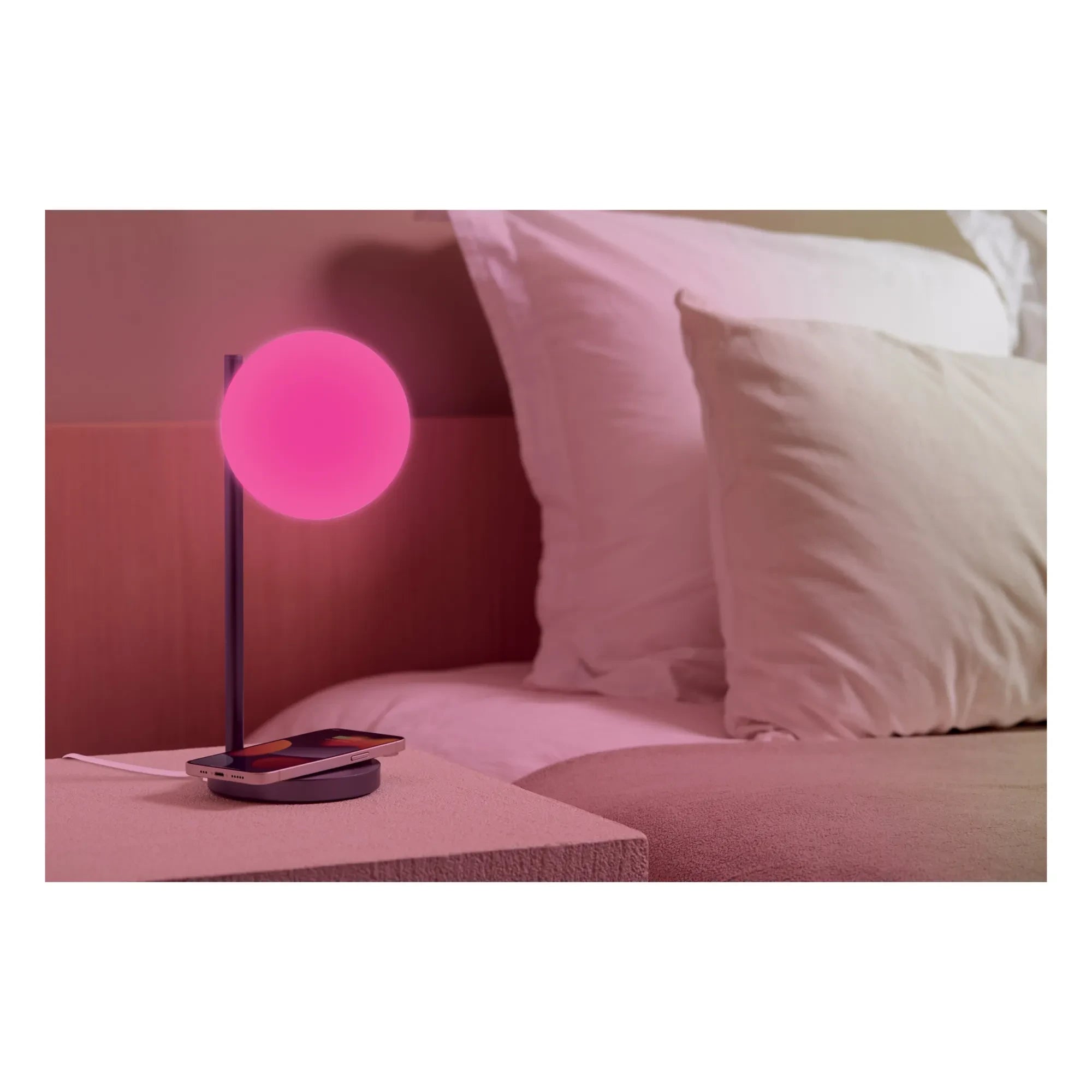 Lexon - Bubble LED masa lambası ve şarj standı | Çelik Gri