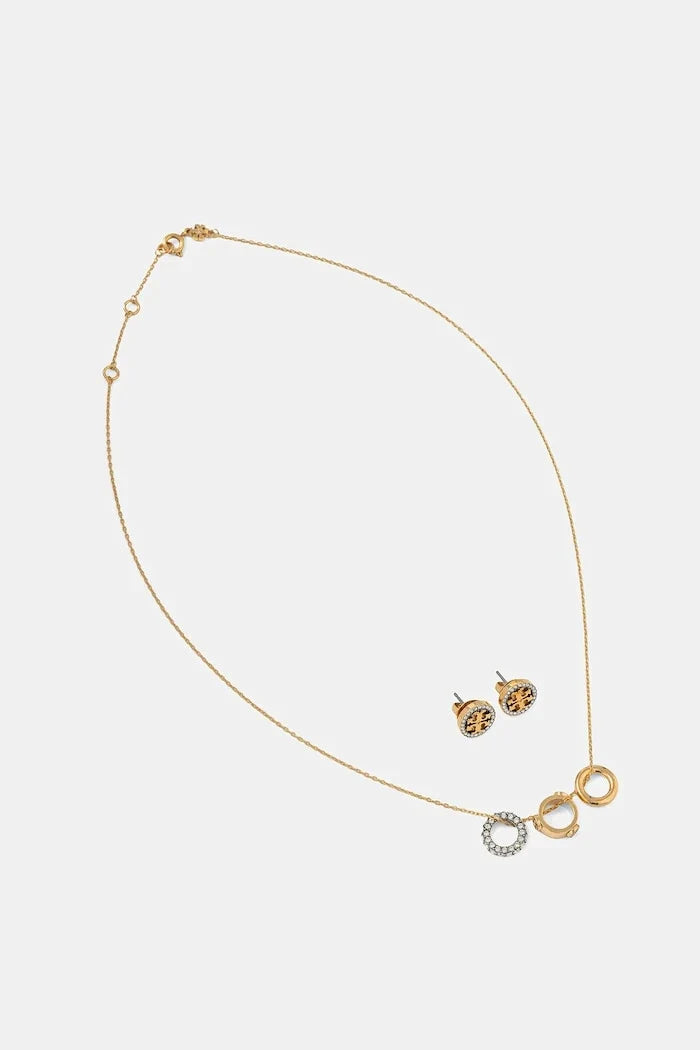 Tory Burch Miller Pave Kolye ve Küpeler (2 Parça)