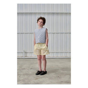 Tangerine - Striped Sleeveless Jacket | Light Grey