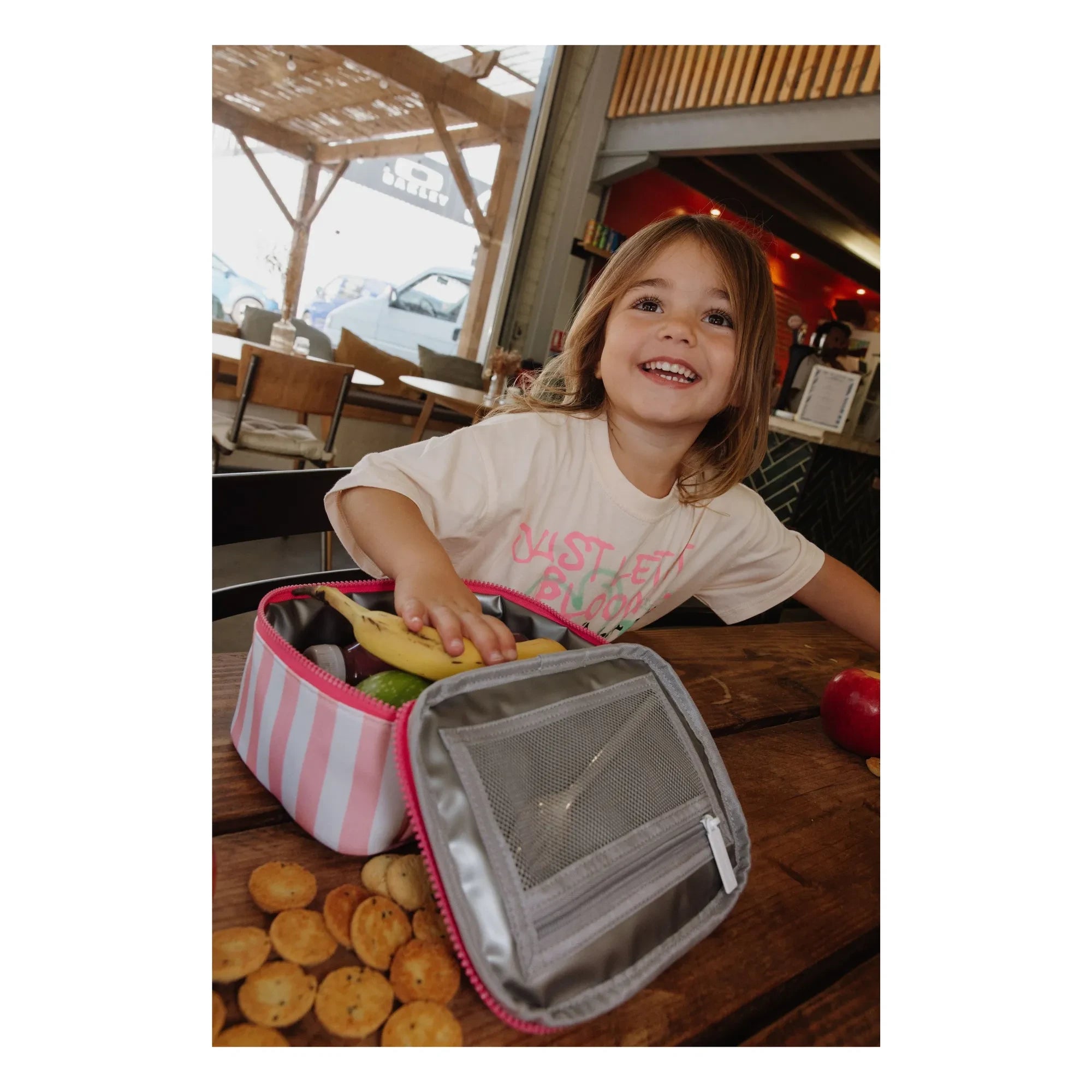 Hello Hossy - Çizgili Isı Yalıtımlı Yemek Kutusu | Pembe