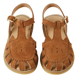 Emile et Ida - Leder Katzen-Sandalen | Caramel