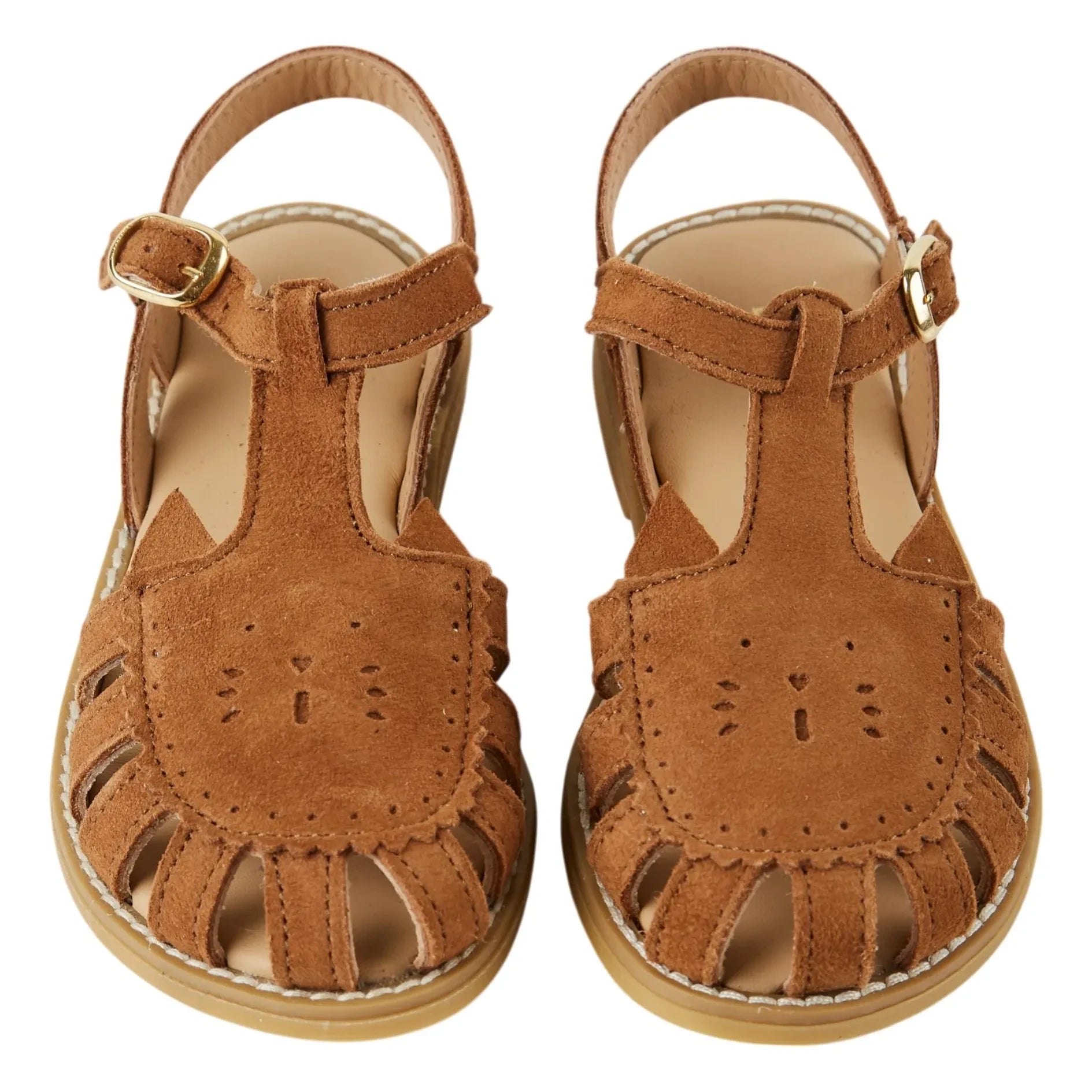 Emile et Ida - Leder Katzen-Sandalen | Caramel