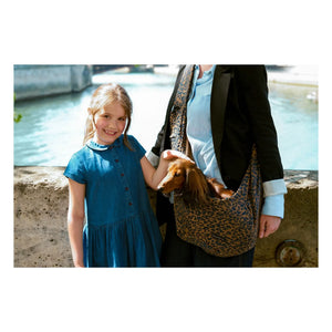 Caramel & Cie - Leopar Köpek Desenli Promenade Cross Body Çanta | Kahverengi