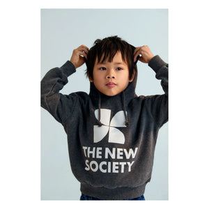 the new society - Logo Kapüşonlu Sweatshirt | Koyu gri