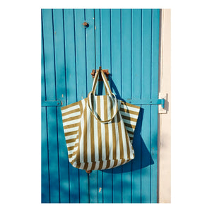 Rose in April - Elisa Striped Tote Bag | Olive