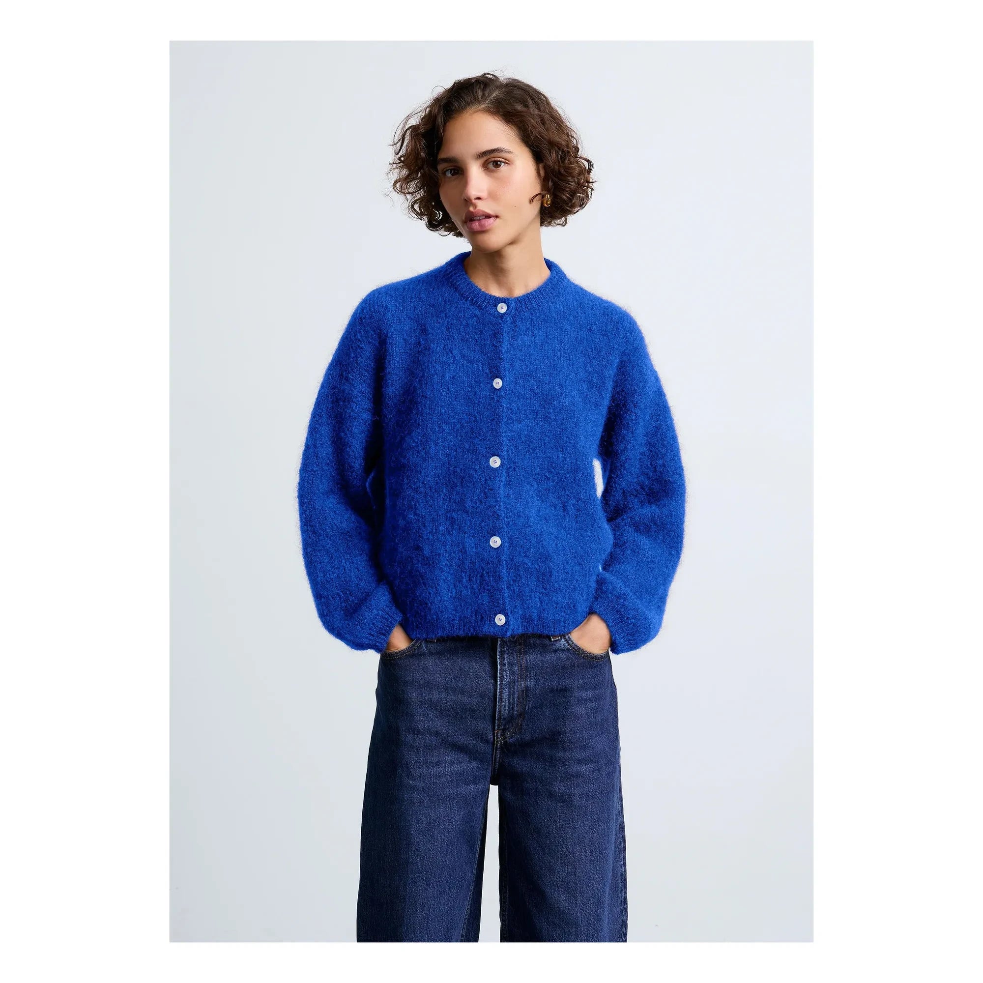 Surprise Paris - Olivia Super Kid Mohair hırka | Elektrik mavisi