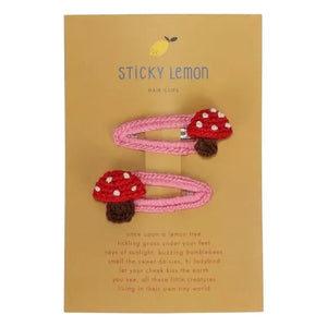 Sticky Lemon - 2'li Mantar saç tokası | Kırmızı