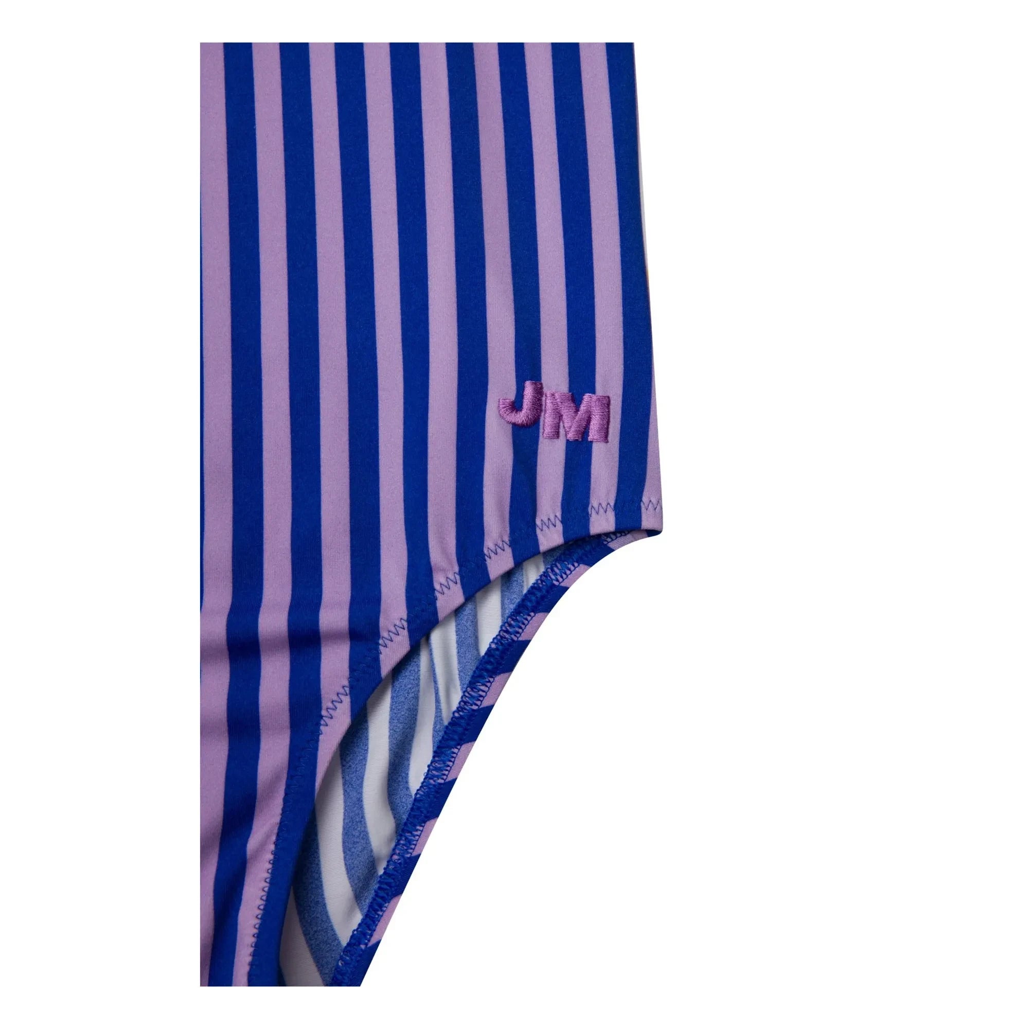 Jera Mini - Striped Ruffled Swimsuit | Navy Blue