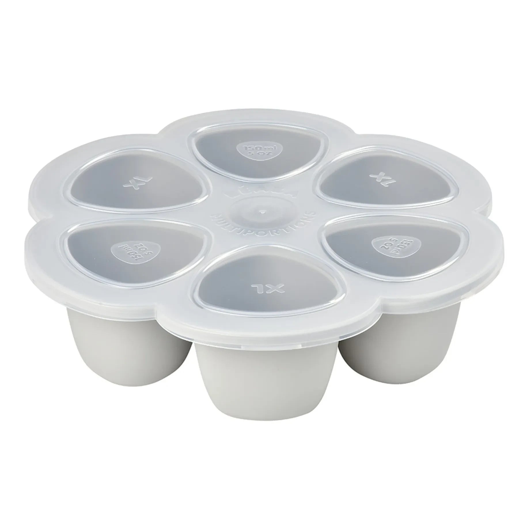 Béaba - Silikon Bebek Mama Kalıbı - 6 x 150 ml | Açık gri