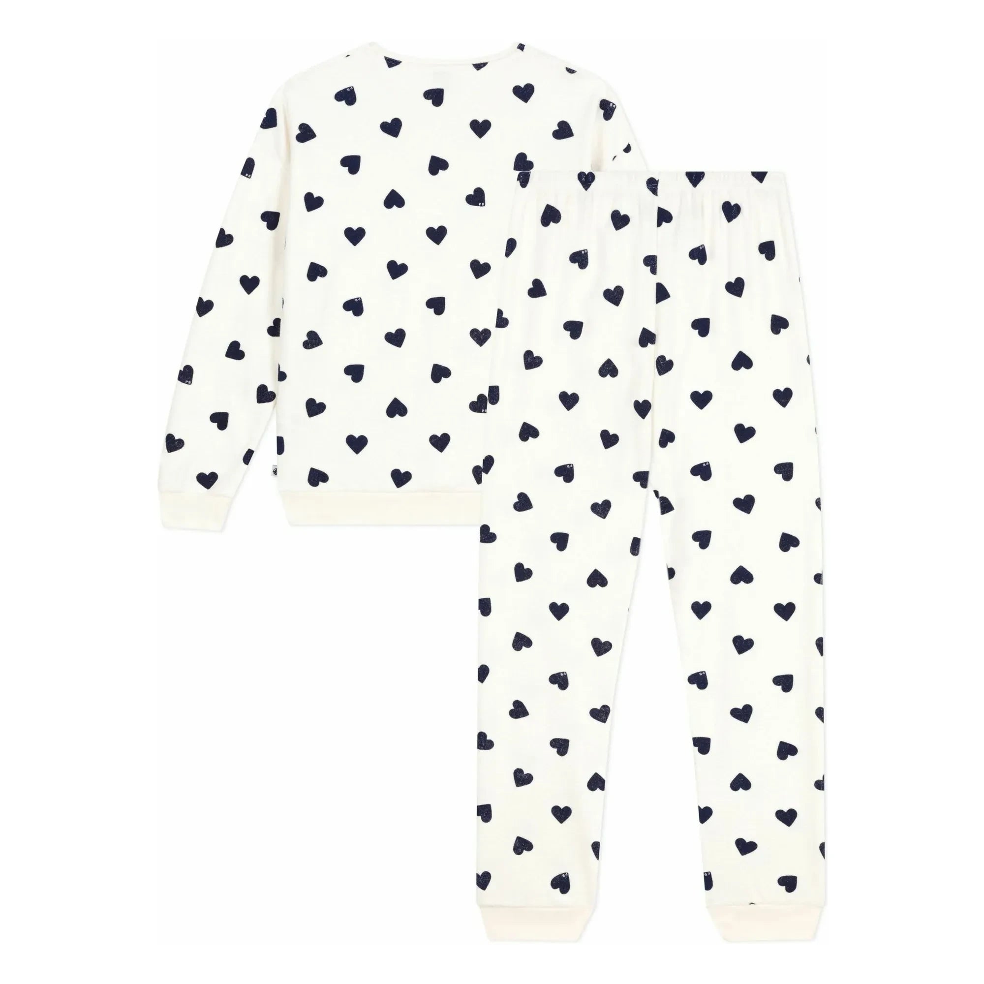 Petit Bateau - Sünger kalpli pijama | Ecru