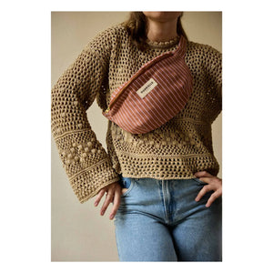 Gabrielle Paris - Lilac Striped Banana Bag | Lilac