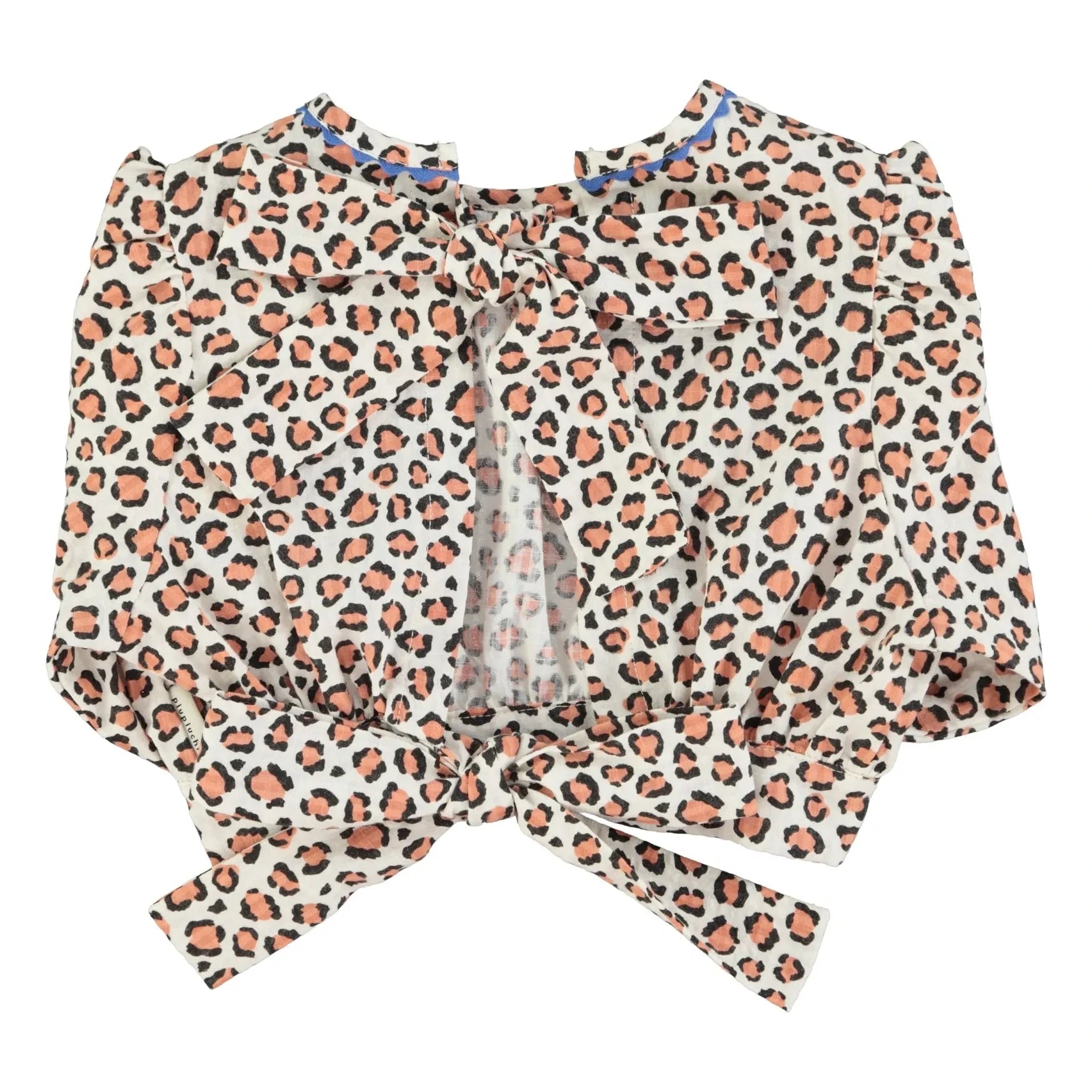 Piupiuchick - Organik Pamuk Leopar Crop Bluz | Ekru