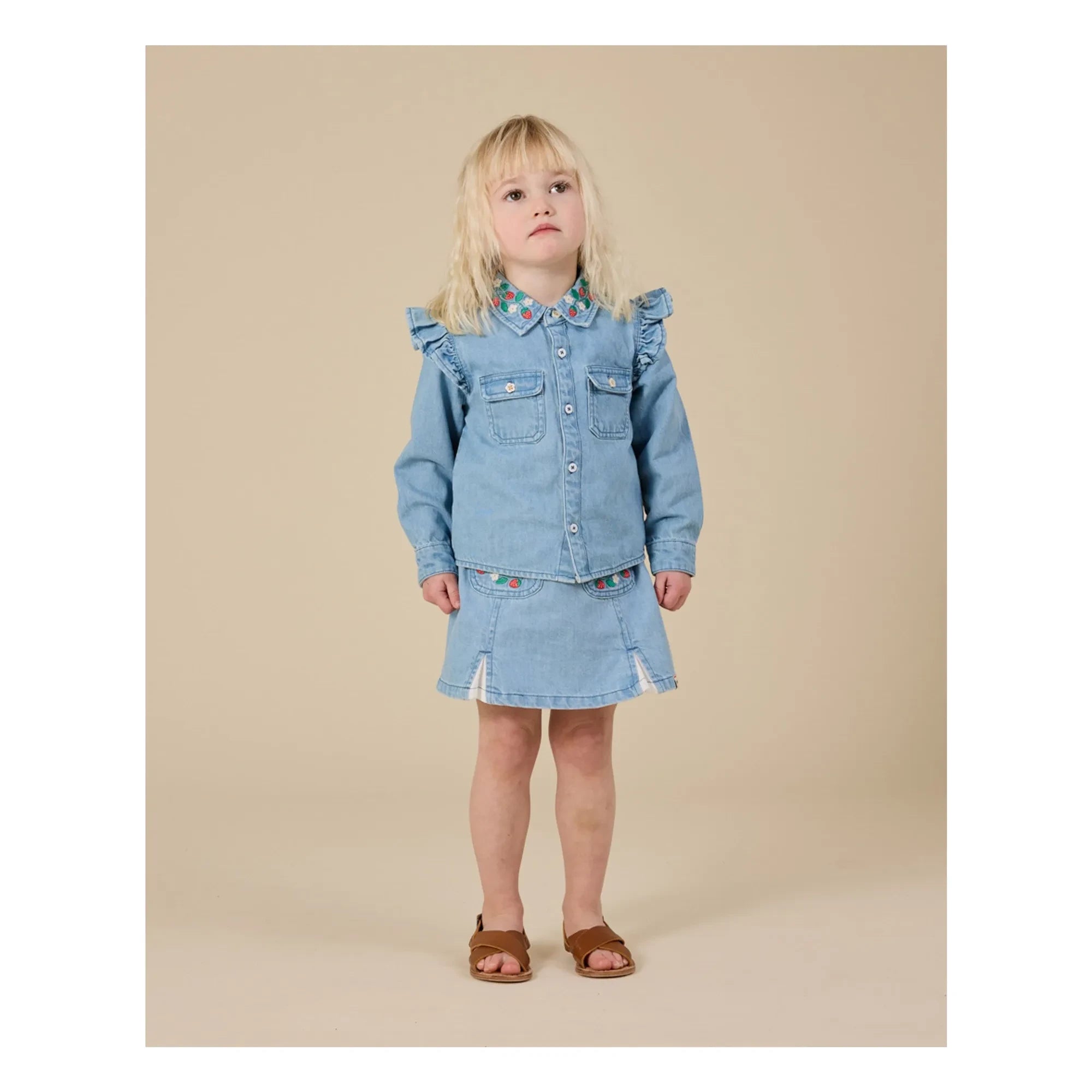 Goldie + Ace - Strawberry Chambray skirt | Blue