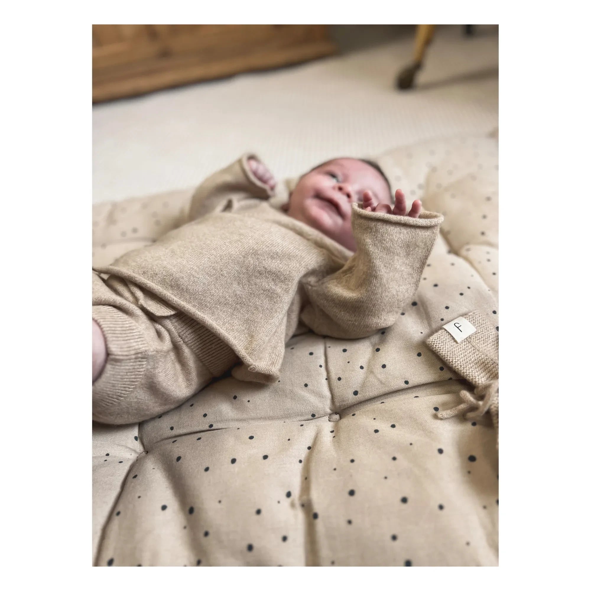 My Little Freckle - Organic Cashmere Bloomer + Wrap Cardigan Set | Beige