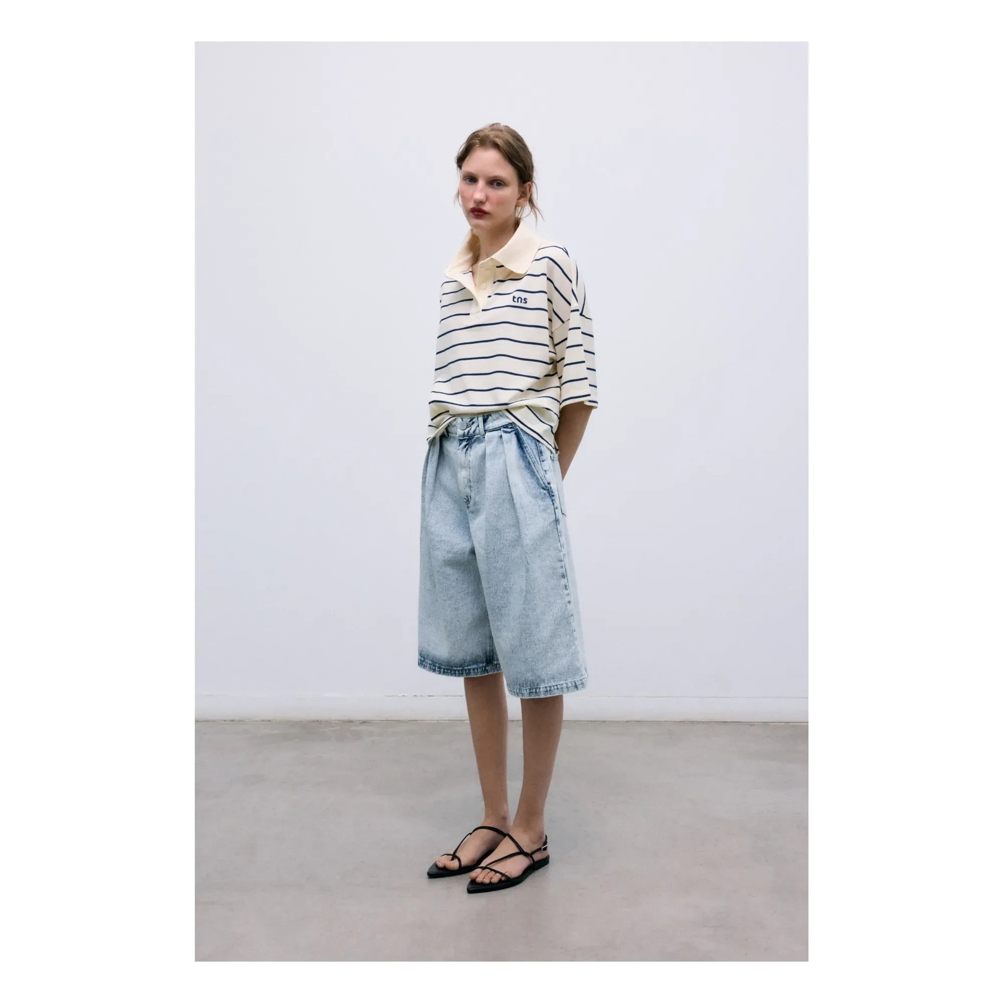the new society - Bermudashorts aus Baumwolle | Denim-Blau