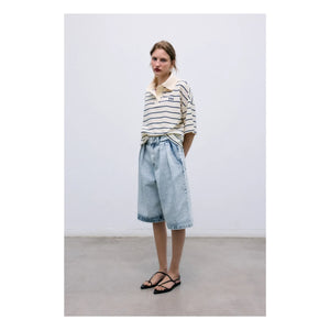 the new society - Bermudashorts aus Baumwolle | Denim-Blau
