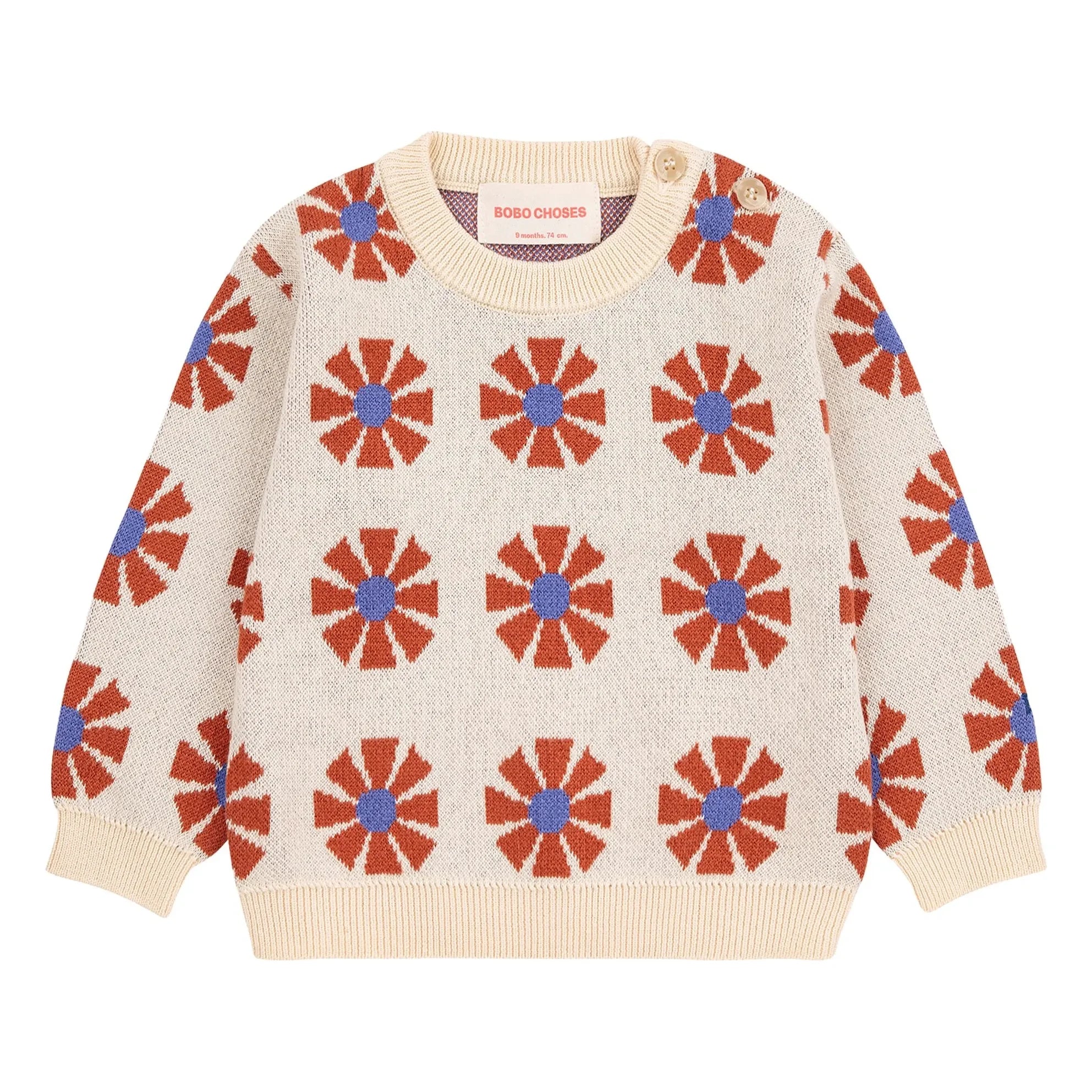 Bobo Choses - Organic Cotton Jacquard Sweater | Beige