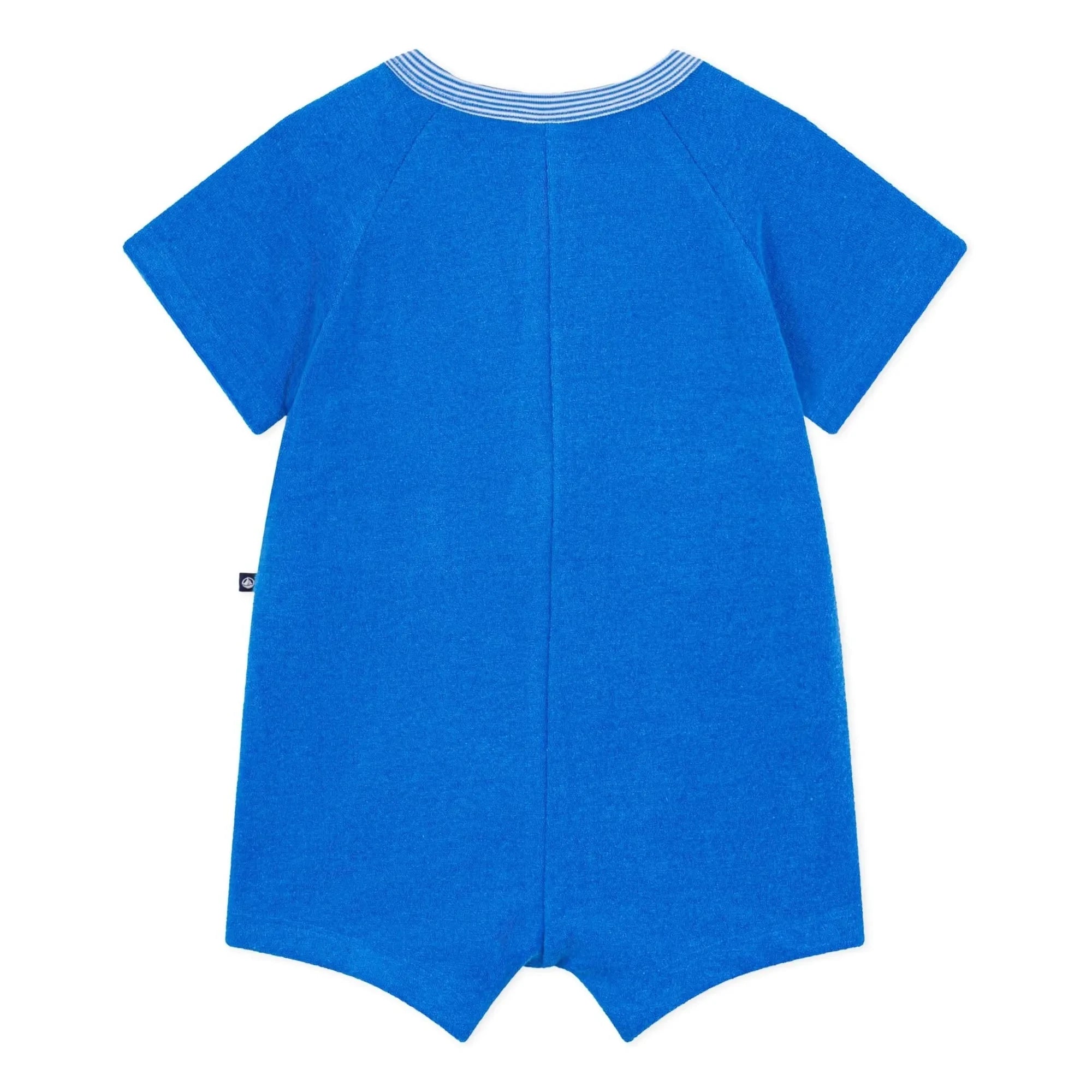 Petit Bateau - Tek Renk Tulumlu Şort | Kraliyet mavisi