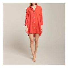 Maison Saint Julien - Port Miou Voile-Baumwollkleid | Koralle